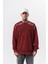 Erkek Origin Baskılı Yıkamalı Bisiklet Yaka Oversize Sweatshirt Bordo 2