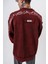 Erkek Origin Baskılı Yıkamalı Bisiklet Yaka Oversize Sweatshirt Bordo 5