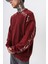Erkek Origin Baskılı Yıkamalı Bisiklet Yaka Oversize Sweatshirt Bordo 4