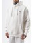 Erkek Respire Yazı Detaylı Kapüşonlu Basic Oversize Hoodie Ekru 5