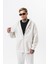 Erkek Respire Yazı Detaylı Kapüşonlu Basic Zip Oversize Hoodie Ekru 4