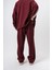 Erkek 7 Şerit Detaylı Kışlık Doubleface Baggy Eşofman Altı Bordo 4