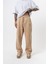 Erkek Respire Yazı Detaylı Basic Baggy Eşofman Altı Bej 1