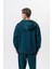 Erkek Respire Yazı Detaylı Kapüşonlu Basic Zip Oversize Hoodie Zümrüt 3