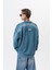 Erkek Origin Baskılı Yıkamalı Bisiklet Yaka Oversize Sweatshirt Petrol 1