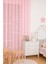 Pembe Yıldızlı Tül Perde, Kız Çocuk Odası, Sık Pile, Düz, Sade, Tül Perde, Kornişli, Pembe 2