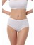 Kadın Yüksek Bel Slip Külot Düz Desenli %100 Pamuk 6'lı Paket Beyaz Renk 1
