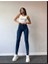 Layla Koyu Mavi Yüksel Bel Dar Paça Skinny Likralı Kot Pantalon 2