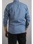 Slim Fit Erkek Kot Gömlek Buz Mavisi 3