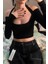 Crop Top Bluz Uzun Kol Boyundan Askılı Göğüs Dekolteli Açık Omuz Madonna Kayık Yaka Spor Body 2