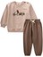 Kirpi Baskılı Sweatshirt Takım 0-5 Yaş Bej 1