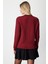 Fırfır Detaylı Triko Kazak Bordo 65368 4