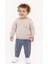 Erkek Bebek Cepli Mavi Eşofman ve Taş Sweatshirt Takım - Bebek Giyim 5