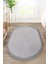 Vl Comfort Oval Ponpon Saçaklı Peluş Halı Gri 2