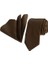 Kahverengi Toprak Rengi Doğal Kravat Mendil Seti 1