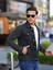 Erkek Trend Polo Yaka Slim Fit Denim Jeans Antrasit Kot Ceket 1