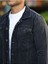 Erkek Trend Polo Yaka Slim Fit Denim Jeans Antrasit Kot Ceket 2