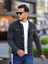 Erkek Trend Polo Yaka Slim Fit Denim Jeans Antrasit Kot Ceket 3