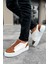 Thorn Kalın Taban Bağcıklı Erkek Sneaker Taba Beyaz 3