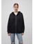 Kapüşonlu Fermuarlı Siyah Sweatshirt 1610221-900 10