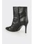 Siyah Deri Kadın Klasik Bot 3