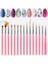 Tırnak Süsleme Fırça Seti 15 Parça Pembe Renk ile Yaratıcı Nail Art Uygulamaları 1