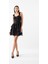 Dacia Askılı Korsajlı Katlı Kloş Kısa Abiye Elbise Siyah 1