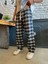 Limited Edition Siyah Y2K Ekose - Kareli Desen Model Bol Paça Relaxed Unisex Oversize Pijama Altı 1