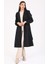 Kadın Siyah Astarlı Kemerli Trençkot 3
