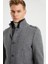 Erkek Gri Çift Yakalı Yün Karışımlı Kaşe Kaban 5