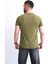 Erkek Bisiklet Yaka Düz Baskısız %100 Pamuk Haki Basic Tişört 5