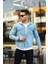 Erkek Trend Polo Yaka Slim Fit Denim Jeans Buz Mavi Kot Ceket 2