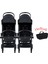Connect³ Ikiz Bebek Arabası / Black - Black & Yan Düzenleyici Çanta Hediyeli 2