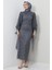Inci Tesettür Abiye Koyu Gri 3