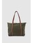 Velie Paraşüt Kumaş Şeritli Shopper Çanta Haki-Taba 2