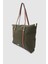 Velie Paraşüt Kumaş Şeritli Shopper Çanta Haki-Taba 3