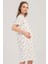 Kadın Kısa Kol Lohusa Beyaz Gecelik C7T2N3O804 2