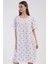 Kadın Büyük Beden Kısa Kol Pembe Gecelik %100 Pamuk C5T8N7O161 1