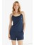 Kadın Şortlu Ince Askı Lacivert Pijama Takımı C1T4N8O15 1