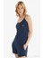 Kadın Şortlu Ince Askı Lacivert Pijama Takımı C1T4N8O15 4