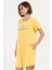 Kadın Kısa Kol Sarı Gecelik %100 Pamuk C5T7N0O704 3