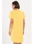 Kadın Kısa Kol Sarı Gecelik %100 Pamuk C5T7N0O704 4