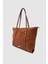 Velie Paraşüt Kumaş Şeritli Shopper Çanta Taba 3