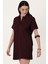 Eisenberg Polo Yaka Mini Elbise Bordo 2