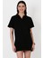 Eisenberg Polo Yaka Mini Elbise Siyah 1