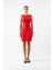 Reevers Yuvarlak Yaka Düğme Detaylı Elbise Kırmızı 1