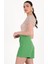 Paridina Önü Düğme Detaylı Mini Şort Yeşil 4