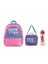 Pink 3lü Anaokul Kreş Seti Seti (Anaokul Çanta + Beslenme Çantası + 700 ml Matara) Ebat 30*26*12 cm 1