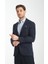 Takiro Erkek Lacivert Esneyen Kumaş Slim Fit Mono Yaka Spor Blazer Ceket 1