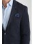 Takiro Erkek Lacivert Esneyen Kumaş Slim Fit Mono Yaka Spor Blazer Ceket 3